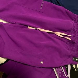 FIGS Yola high waisted scrub pants- magic purple